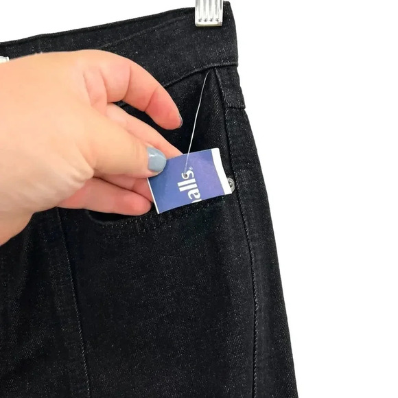 Zara The Panelled Slim High Rise Slim Fit 4-Pocket Jeans Black Denim Size US 2 - Picture 9 of 12